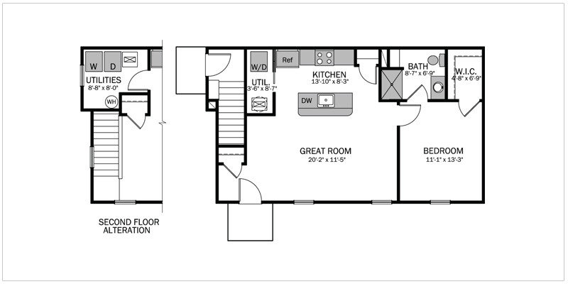 Bentley Flat Floorplan | The Mill at Georgetown Apartments